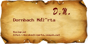 Dornbach Márta névjegykártya